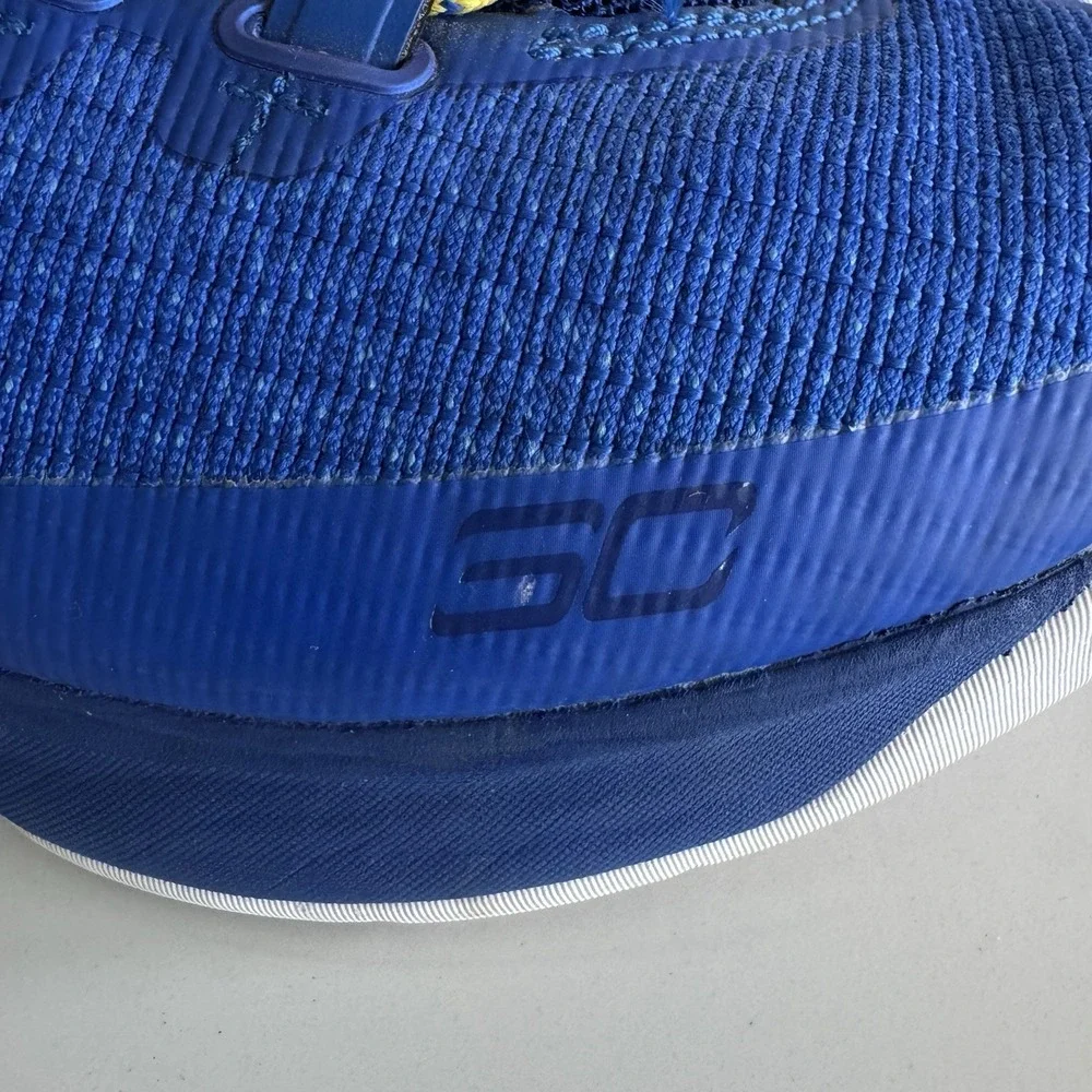 Under Armour Curry 3 Basketball Shoes Men 8.5 Blue Yellow Dub Nation High Top